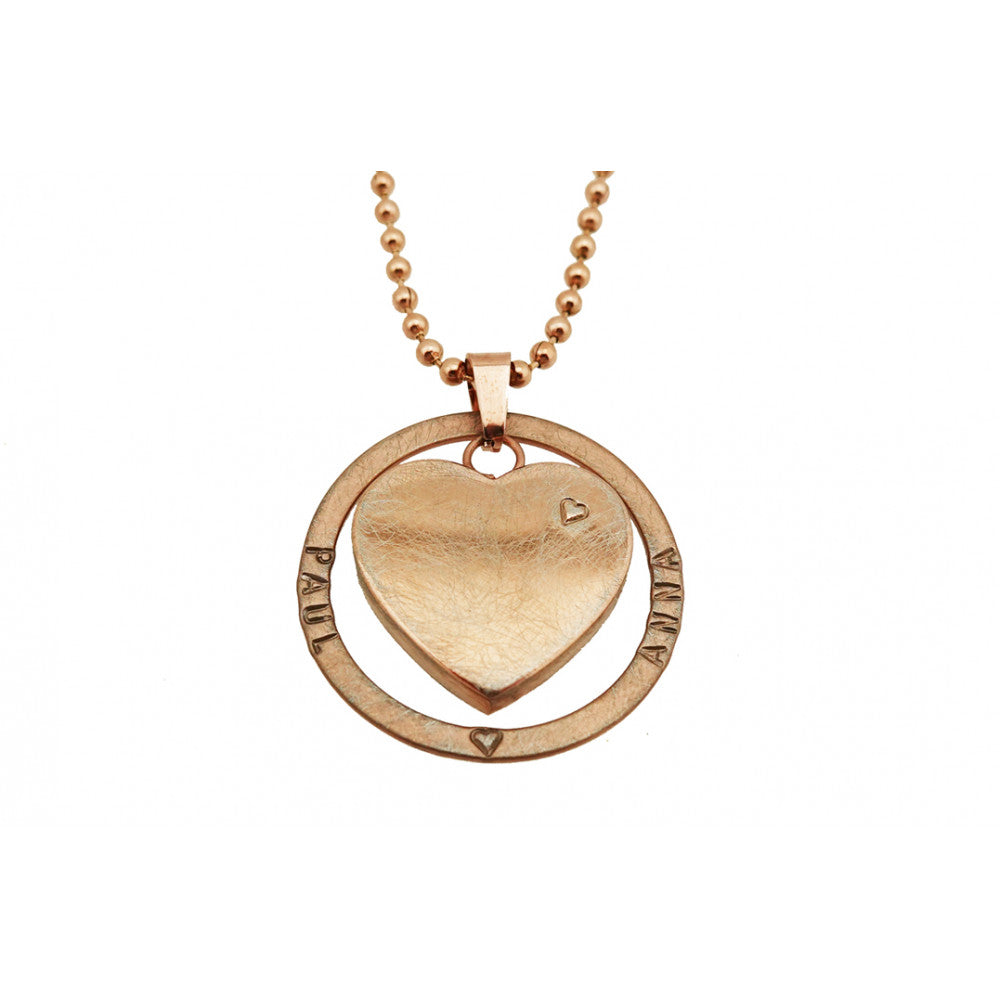 kOmMa5 Halskette Herz mit Ring rosé ♡